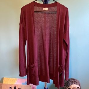 NWOT So Medium Burgundy Cardigan Sweater